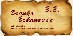 Branko Brkanović vizit kartica